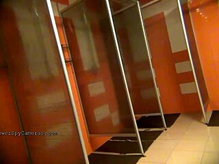 Amateur video with hidden camera in Russian public bathroom