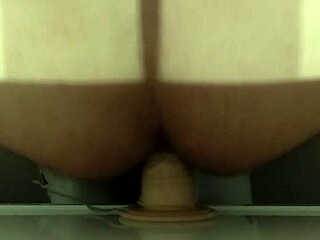 Straight anal dildo action