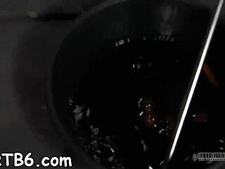 Slave tied up and pounded hard for wild climax!