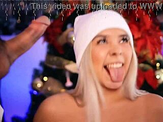 Horny Blonde Sucks Boyfriends Cock and Gives Footjob