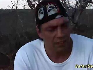 Wild African safari turned into an extreme outdoor orgy. German group went hard with deepthroat action.