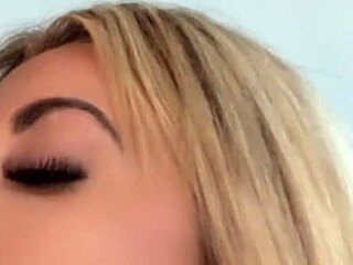 Blonde puts her boyfriends huge cock in her mouth and then asks him for sex in doggystyle