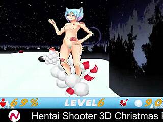 Hentai animado en 3D con temática navideña con personajes monstruosos