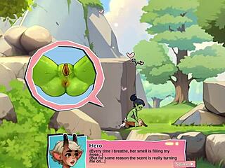 Young female orc dominates with face-sitting on lucky boy in horny game review