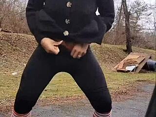 Black Gay Couple Inserts Tampon and Gargles Pee by Roadside