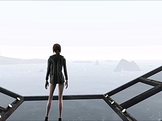 Cute brunette in Fallout fashion