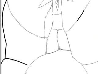 Drawing black big booty bent over in doggy style