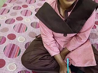 Desi college student was fucking in college uniform with teacher on coching time mms