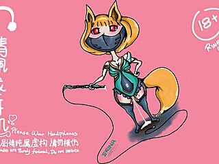 Chinese cutie Alina in ghost father fetish masturbation scene with toys.