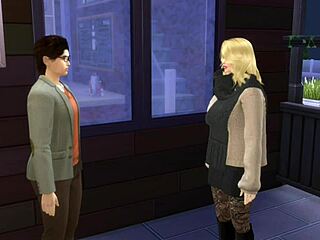 Having coffee with a friend, then he fucks her in the bathroom