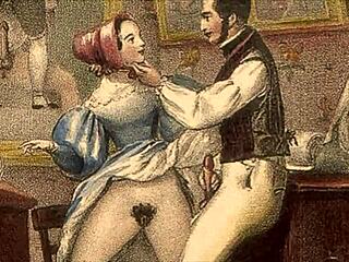 Vintage illustration captures antique retro cartoon style