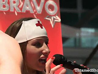 hot stripper nurse sucks huge cock in hospital. her clothes ripped off for wild amateur action!