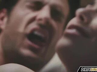 Romantic Sex With A Cute Brunette Girlfriend Riding.