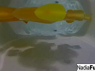 Sexy Nadia Enjoys Solo Bath with Rubber Duckies and Masturbation