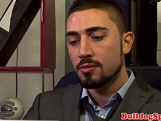 This young punk is bouncing on her boss's hard cock in the office