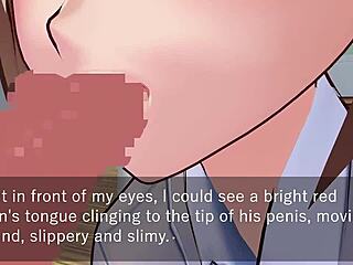 Karin in a school blazer, 3D animated cartoon with oral sex