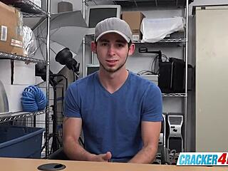 cute stud's asshole destroyed by horny director's big black cock