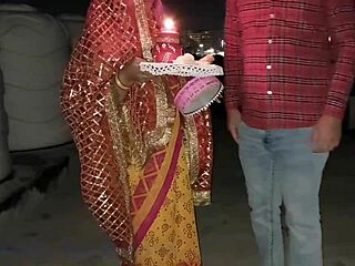 Husband and Wife's Rough Quickie Chudai After Karva Chauth Fast Breaking