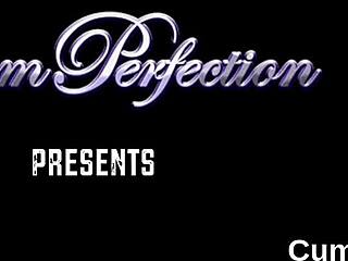 Nasty centerfold takes facial cumshot