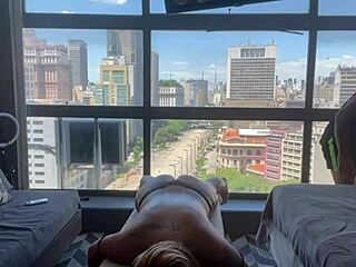 relaxing and cumming on the tantric masseur's cock with long hair and natural tits