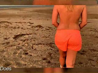 Boldly Flashing Tits At Sunset