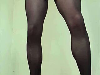 Big shemale cock cumming hard in tight pantyhose compilation.