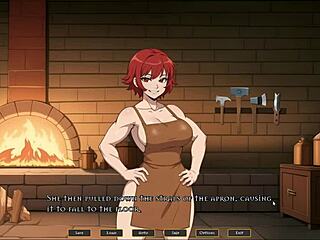 Steamy kitchen action in Tomboy Love's femdom hentai game