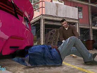 Cristina Seduzida por Dois Mecânicos na Oficina