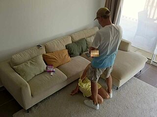 My cheating husband bangs the babysitter for some candy