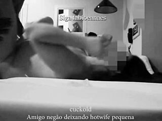 Watch the cuckold film his wife with the black friend, she's so tiny