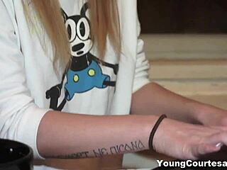 young courtesan aubrey creampied in nylon stockings and shaved pussy