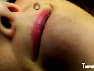 Sophia D's Tongue Fetish Spitting Scene