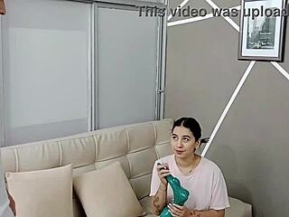 my stepfather caught me masturbating with dildo and gave a great fuck