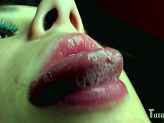 Sophia D's Tongue Fetish Spitting Scene