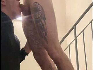 Damn, I caught a guy jerking and gave him a wild blowjob!