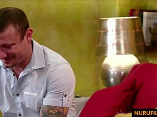 Counselor FUCKS Student in Oiled Nuru Massage Session