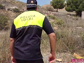 Student teen fucked hard by police with Magic Javi and Paola