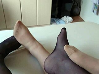 Tickling fun with my chubby BBW in nylon pantyhose