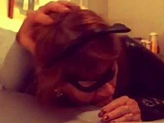 Catgranny Blows Batman In Cosplay Costume