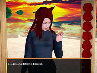 my new family playing game with redhead milf and big tits