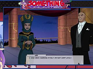 A red-haired maid gives a blowjob in an adult animated game