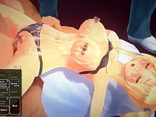 Blonde girl, are you having a lot of fun in hentai anime?