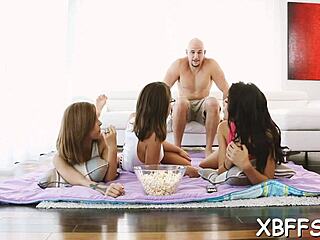 Nasty Teen 18+ Bitches Sharing One Hard Cock for Wild Blowjob Fun