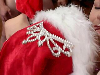 Lazycat's Christmas Bukakke Suggests Lesbian Group Fun with Cumshots