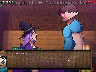 Hornycraft parody witch grows giant cock with potion