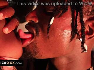 Ebony Woman Bent Over for Doggystyle Cunilingus and Cumshot in Mouth