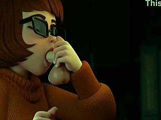 Велма из Скуби-Ду получает в тугую попку в 3D хентай экшене