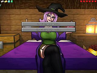 Hornycraft parody witch grows giant cock with potion