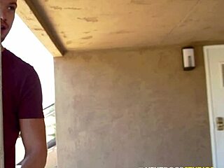 Tall redhead gets caught spying on muscular neighbor, leading to footjob, rimjob, and bareback assfucking.