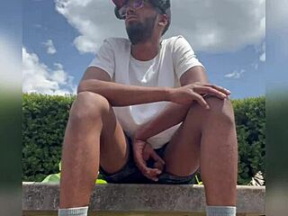 College Campus Wank Session in Public Outdoor Spot